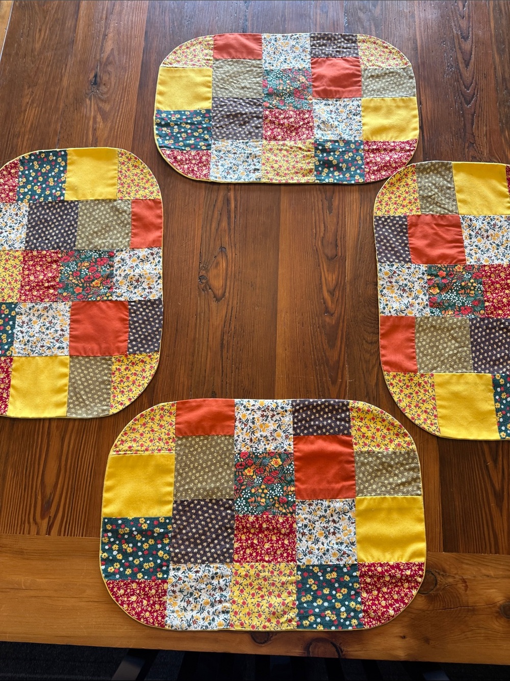 Vintage cottage core Patchwork Quilted Placemat Set